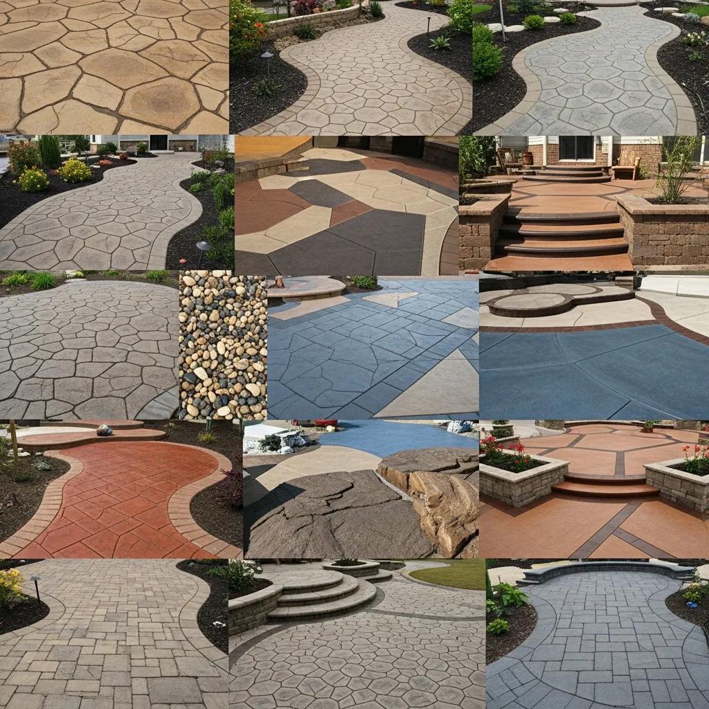 Popular custom concrete patio designs showcasing variety and creativity