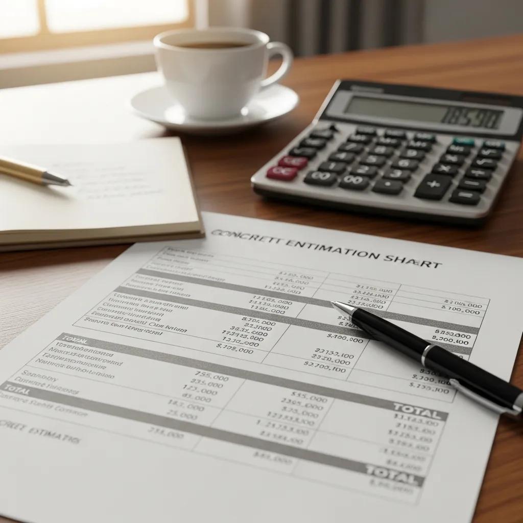 Close-up of a cost estimation sheet for concrete sealing services, highlighting financial considerations in Greensboro