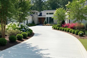 Concrete driveway installation in Burlington NC, highlighting aesthetic appeal and functionality