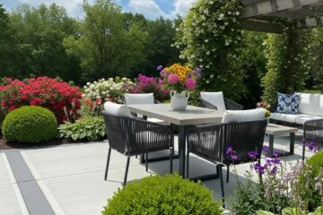 Freshly resurfaced concrete patio in Greensboro, NC, showcasing outdoor beauty and transformation
