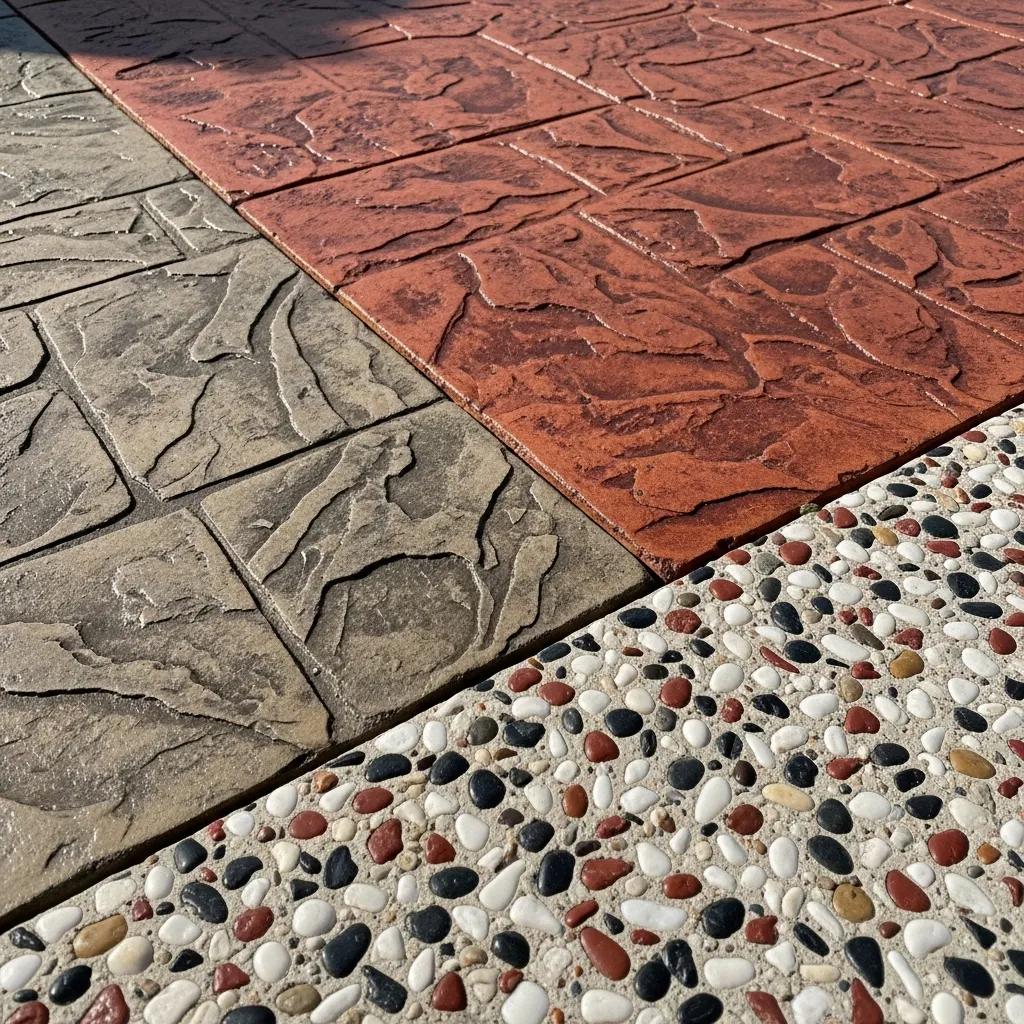 Variety of decorative concrete finishes popular in Adams Farm residential projects